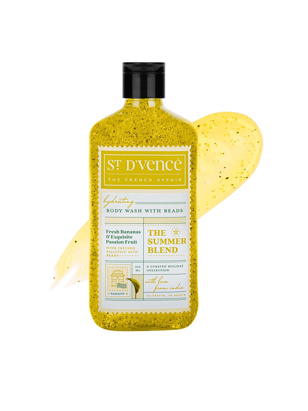 

ST. DVENCE A Curated Holiday The Summer Blend Body Wash Gel-300ml, Yellow