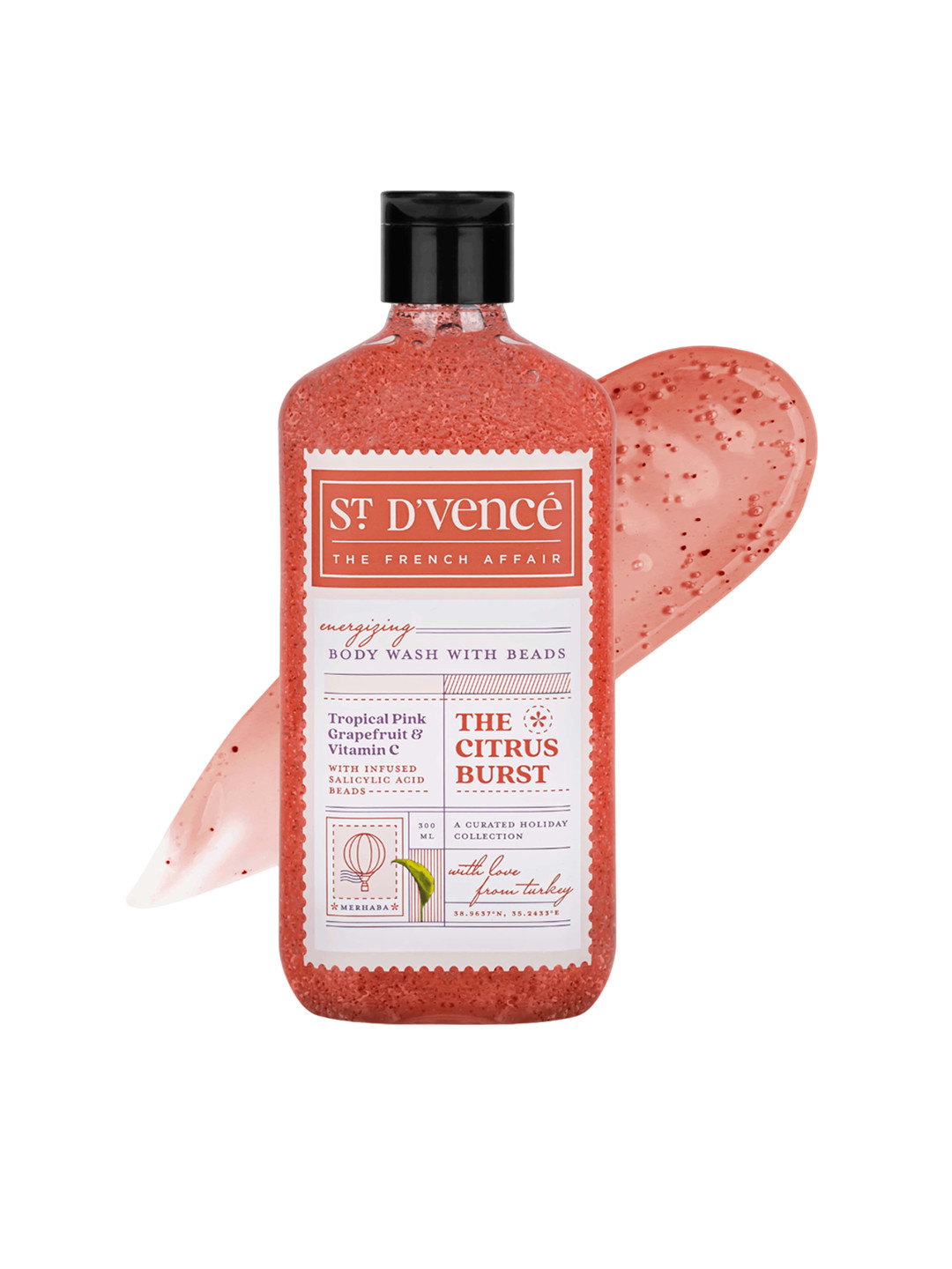 

ST. DVENCE The French Affair Citrus Burst Body Wash - 300 ml, Pink