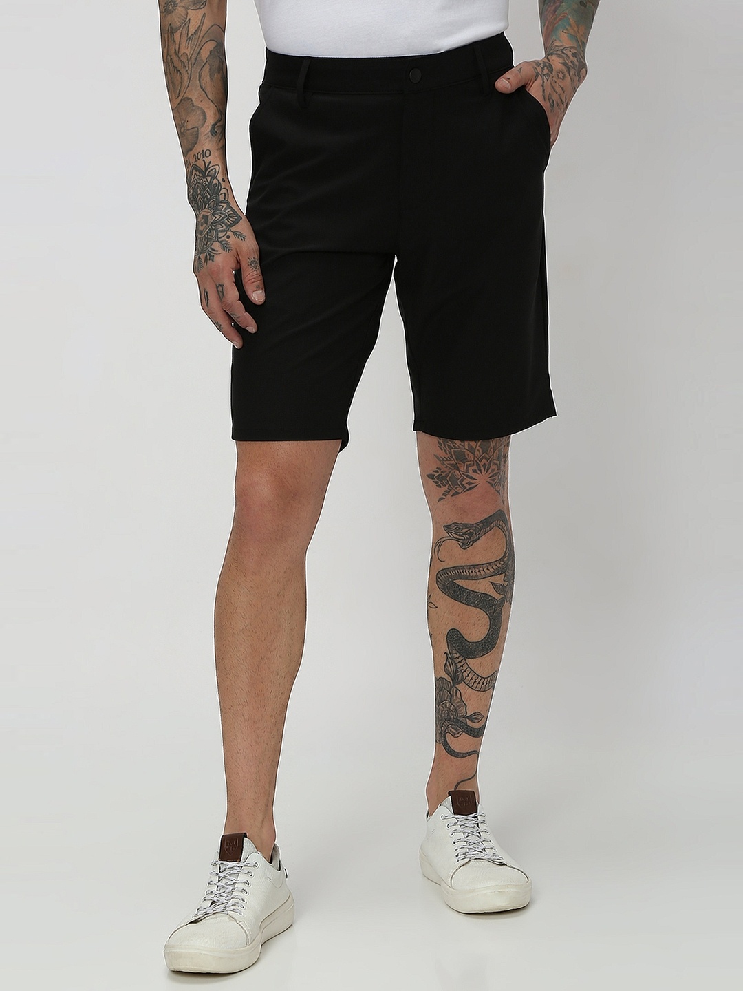 

Mufti Men Black Slim Fit Shorts