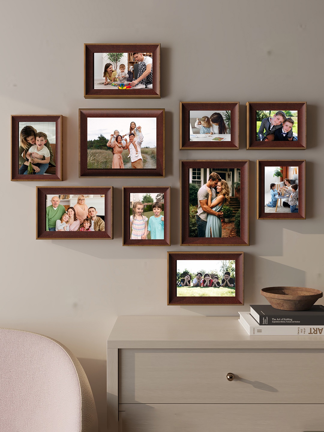 

Art Street 10 Pcs Brown Printed Photo Wall Frames