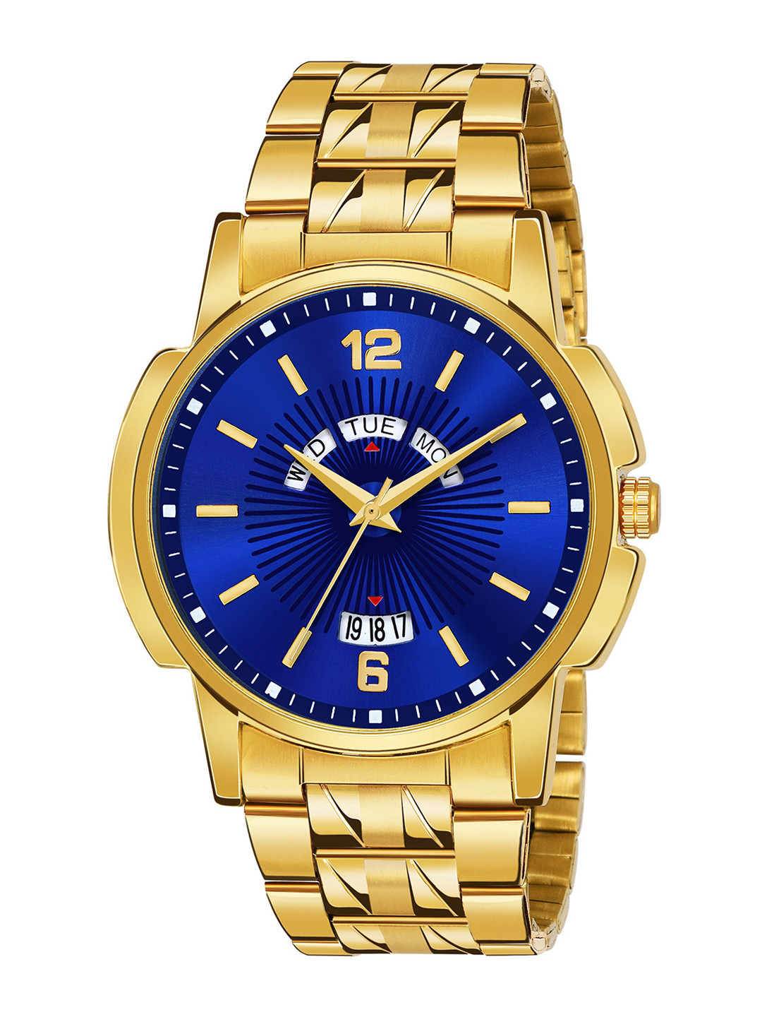 

Shocknshop Men Printed Dial & Bracelet Style Analogue Multi Function Watch WCH74Blue, Blue