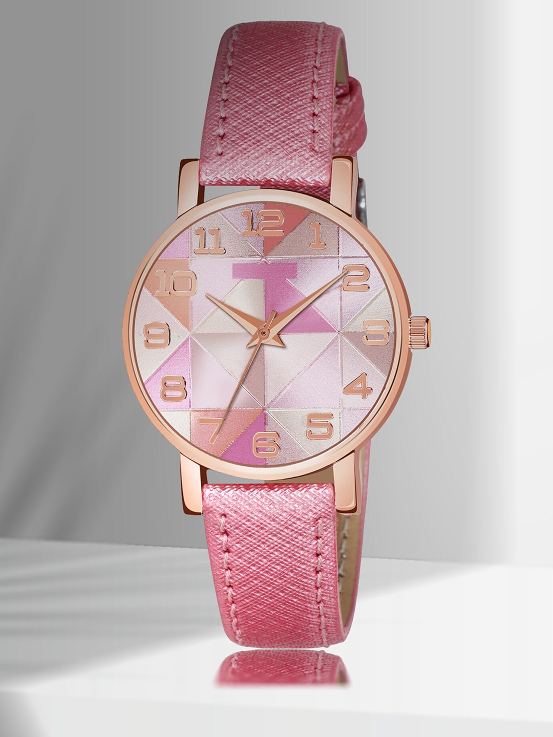 

Shocknshop Women Leather Straps Analogue Multi Function Watch WCH77Pink, Pink
