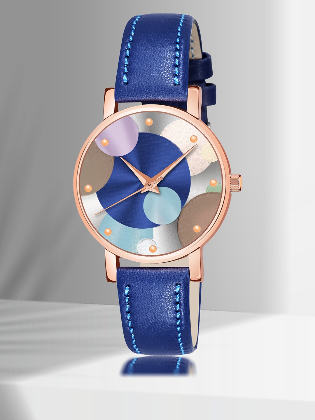 

Shocknshop Women Printed Dial & Leather Straps Analogue Multi Function Watch WCH76Blue, Blue