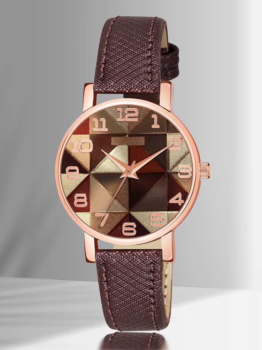

Shocknshop Women Printed Dial & Leather Straps Analogue Multi Function Watch- WCH77Brown, Brown