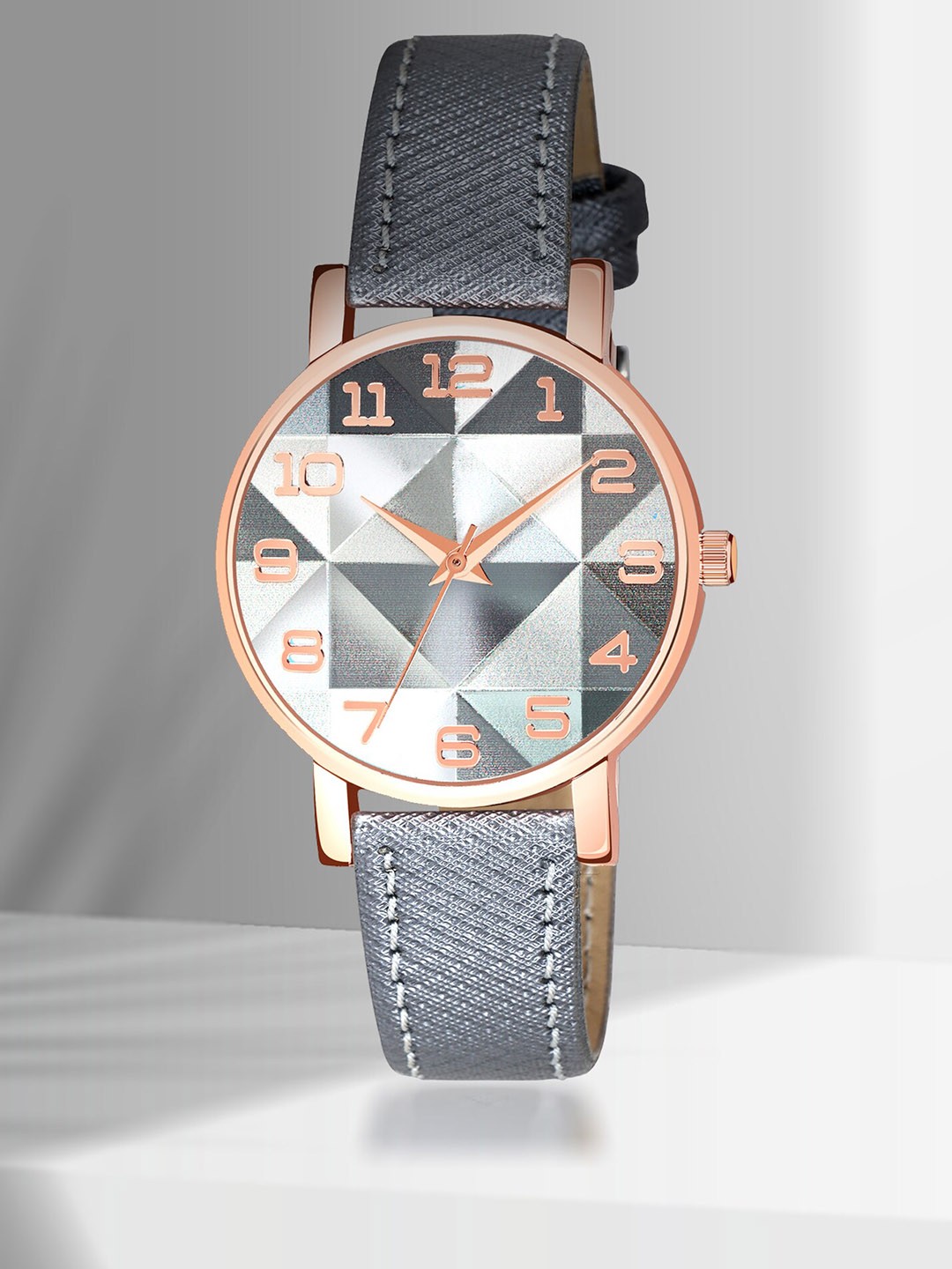 Shocknshop Women Patterned Dial & Leather Straps Analogue Multi Function Watch WCH77Grey, Grey