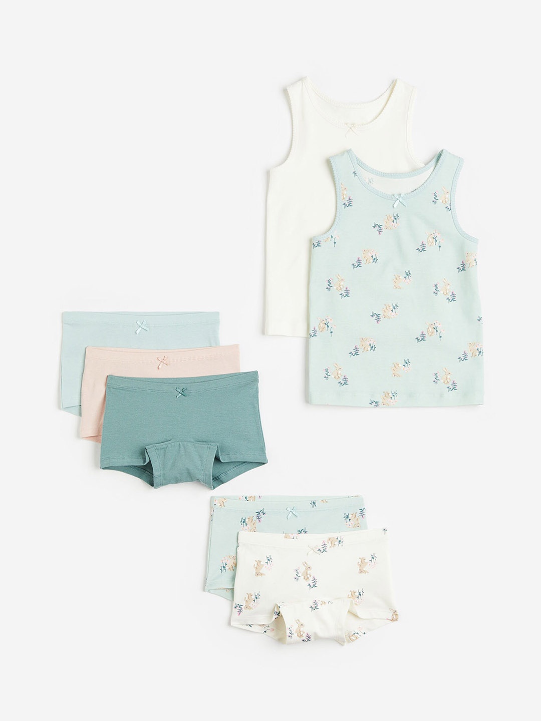 

H&M Girls 7-Piece Underwear Set, Green