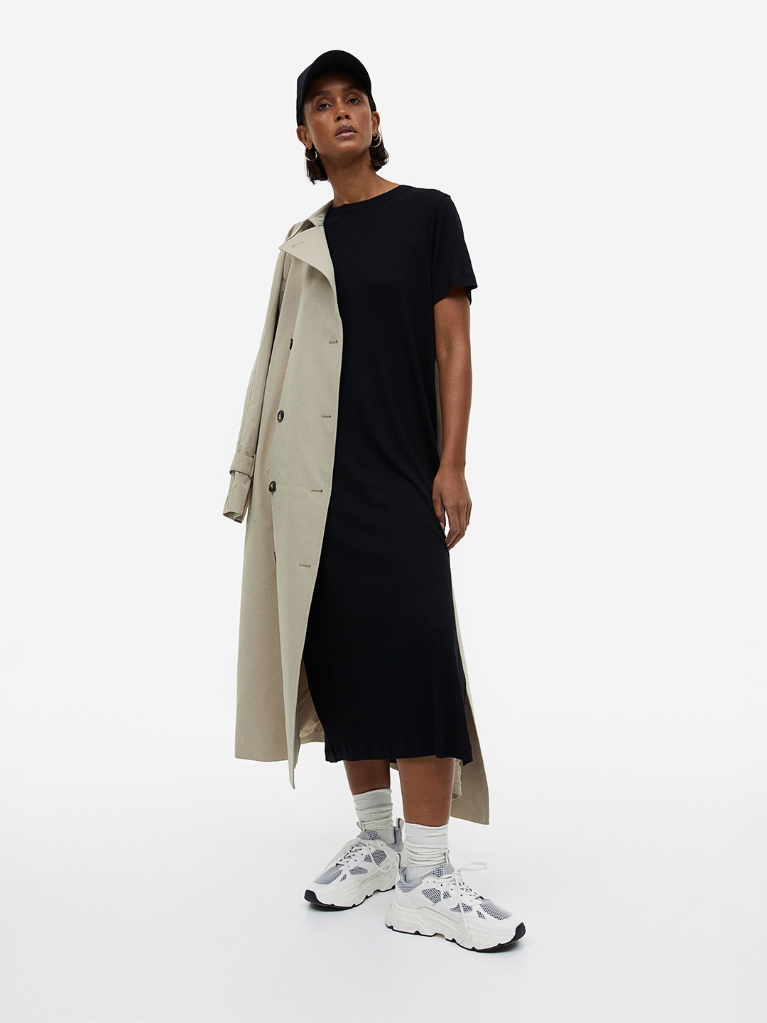 

H&M Ribbed Jersey Dress, Black