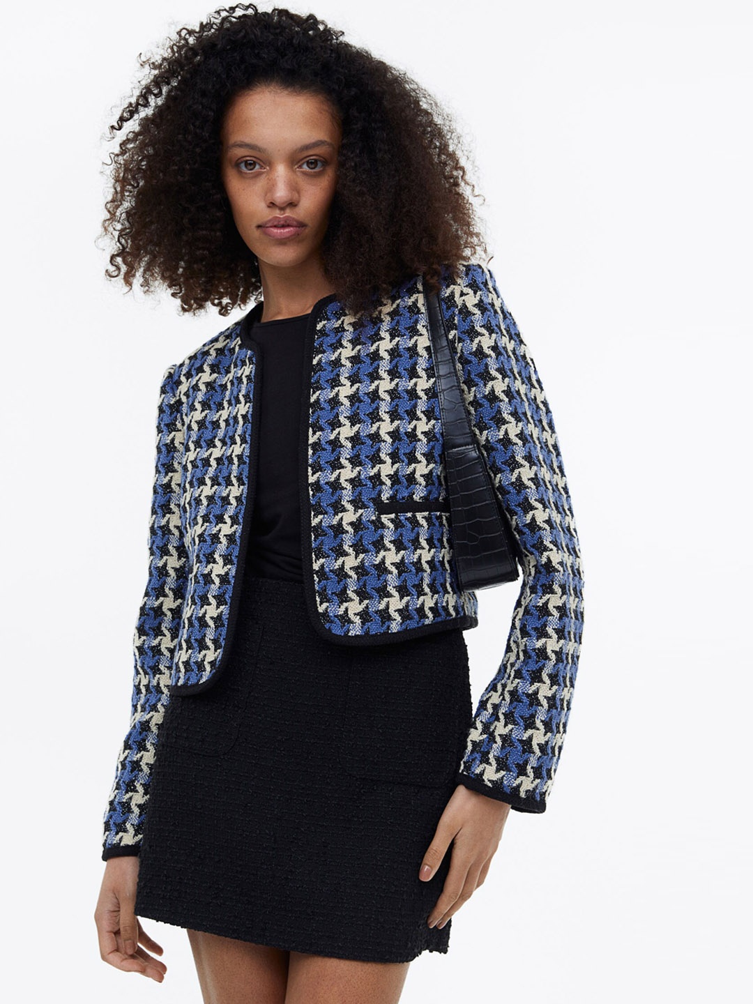 

H&M Textured-Weave Jacket, Blue