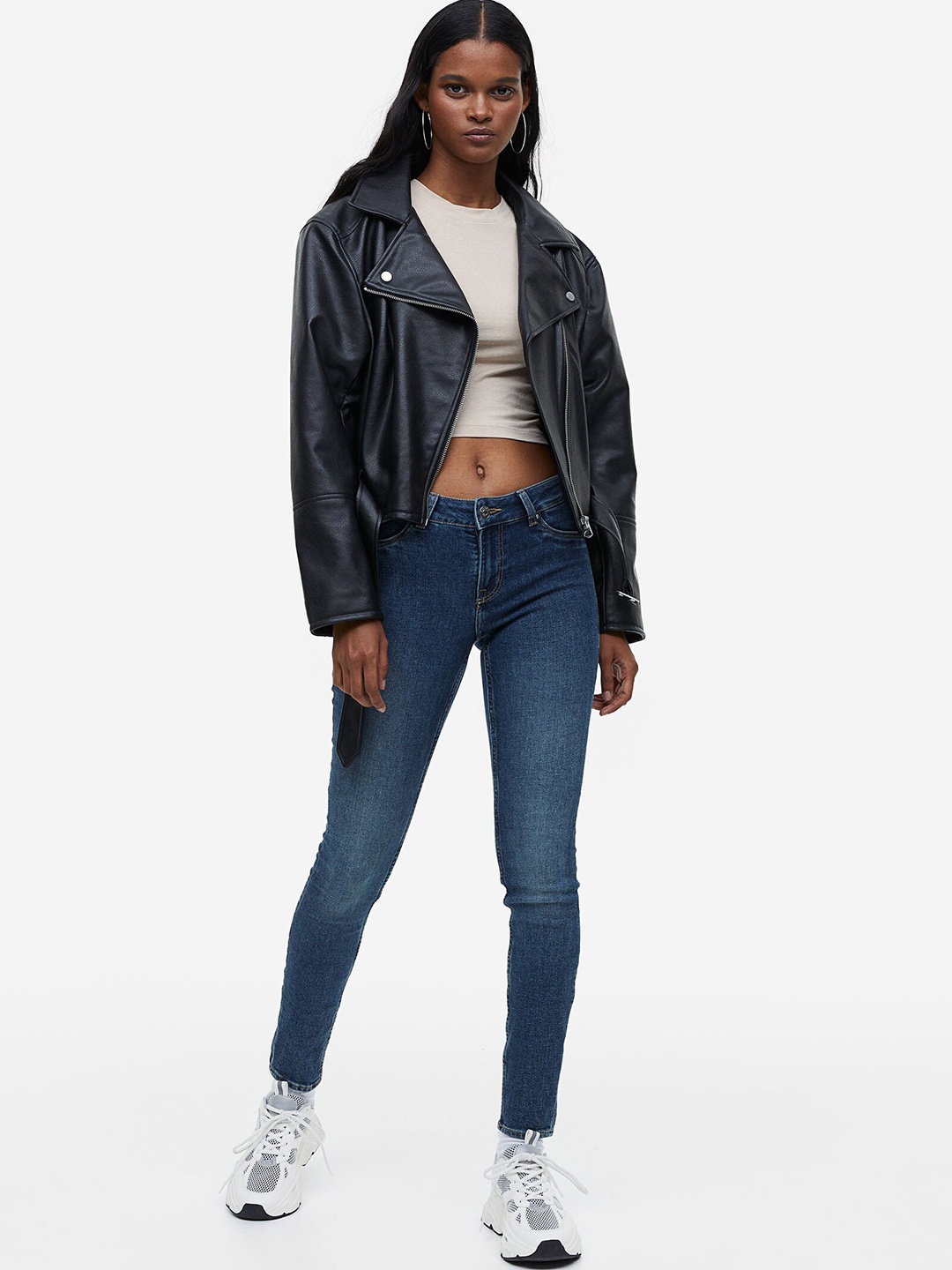 

H&M Women Skinny Low Jeans, Blue