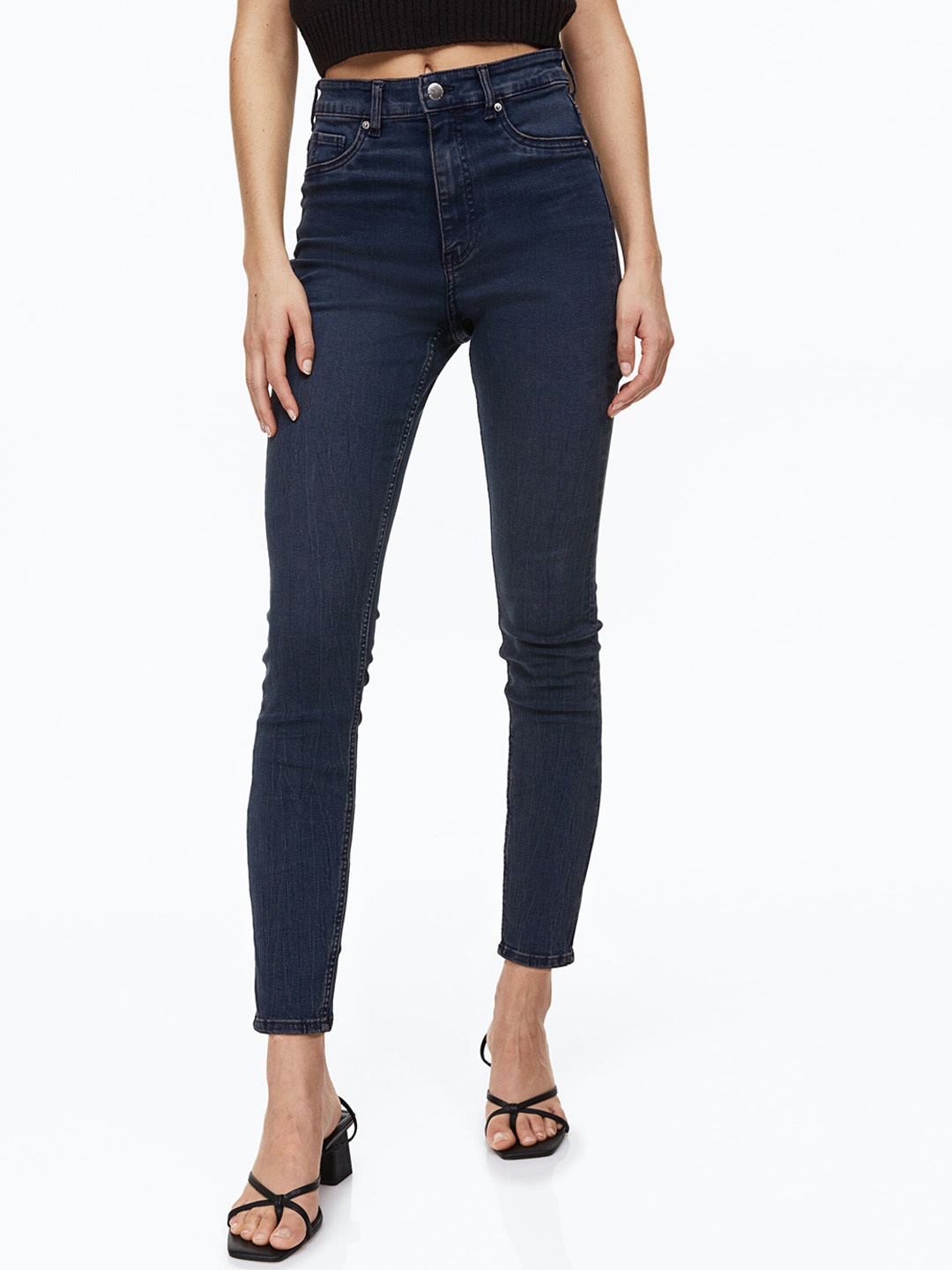 

H&M Women Ultra High Ankle Jeggings, Navy blue