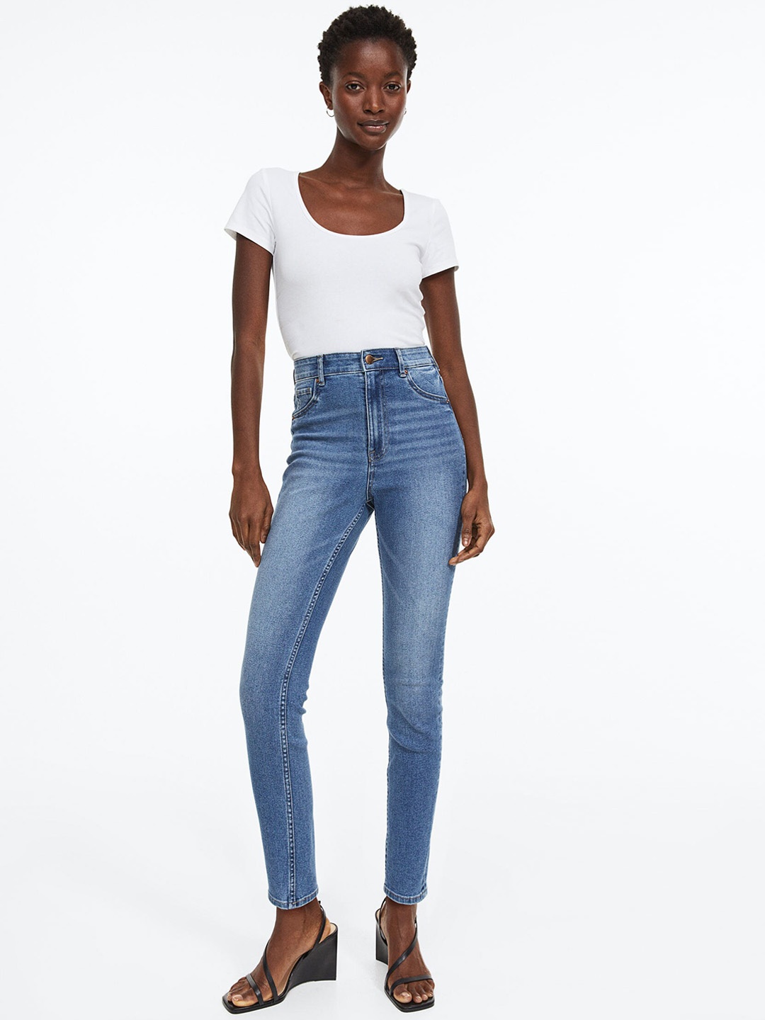 

H&M Women Ultra High Ankle Jeggings, Blue