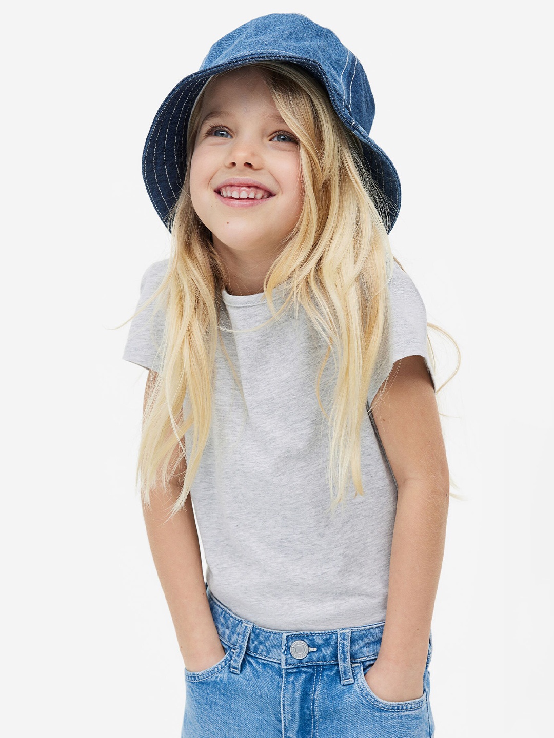 

H&M Girls 3-Pack Puff-Sleeved Tops, Grey