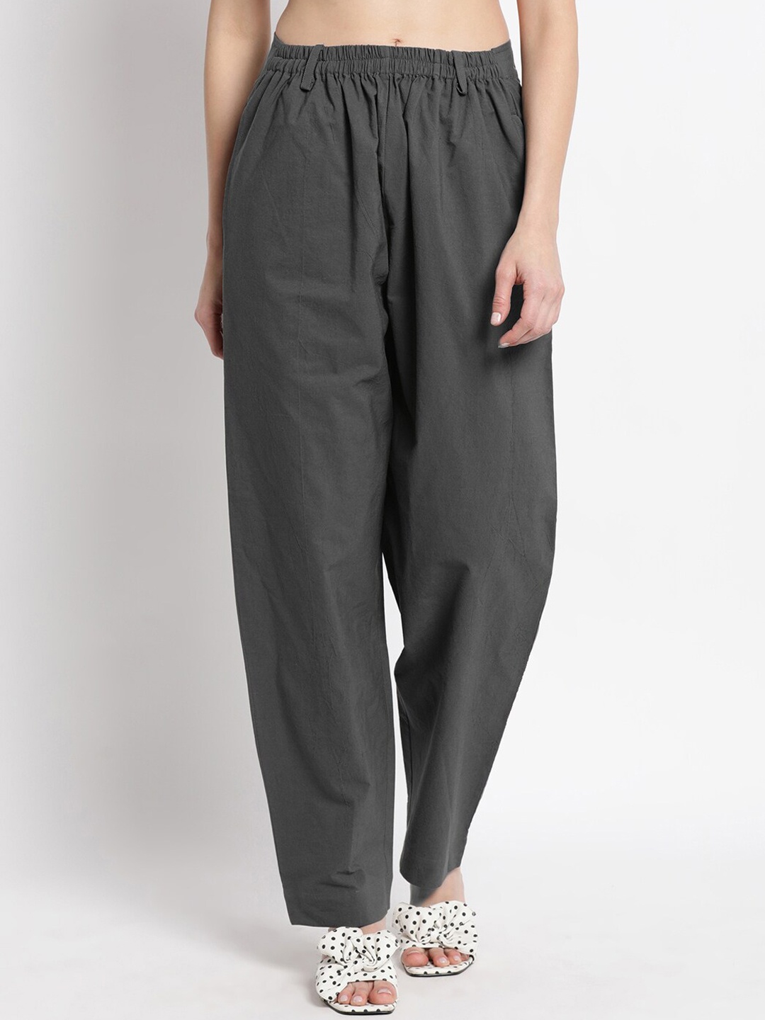 

GRASS by Gitika Goyal Women Relaxed Low-Rise Trousers, Grey