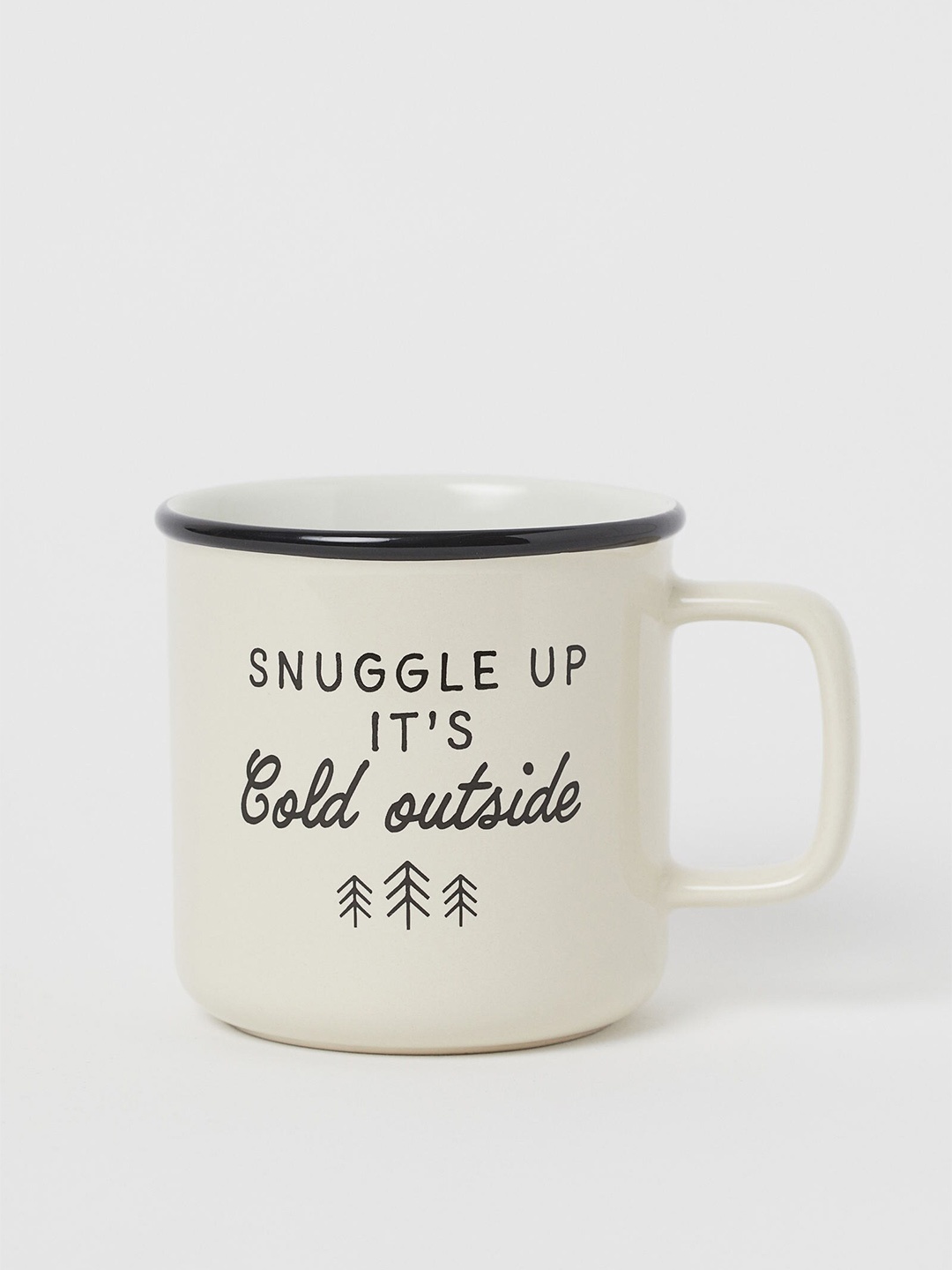 

H&M White Text-Print Mug