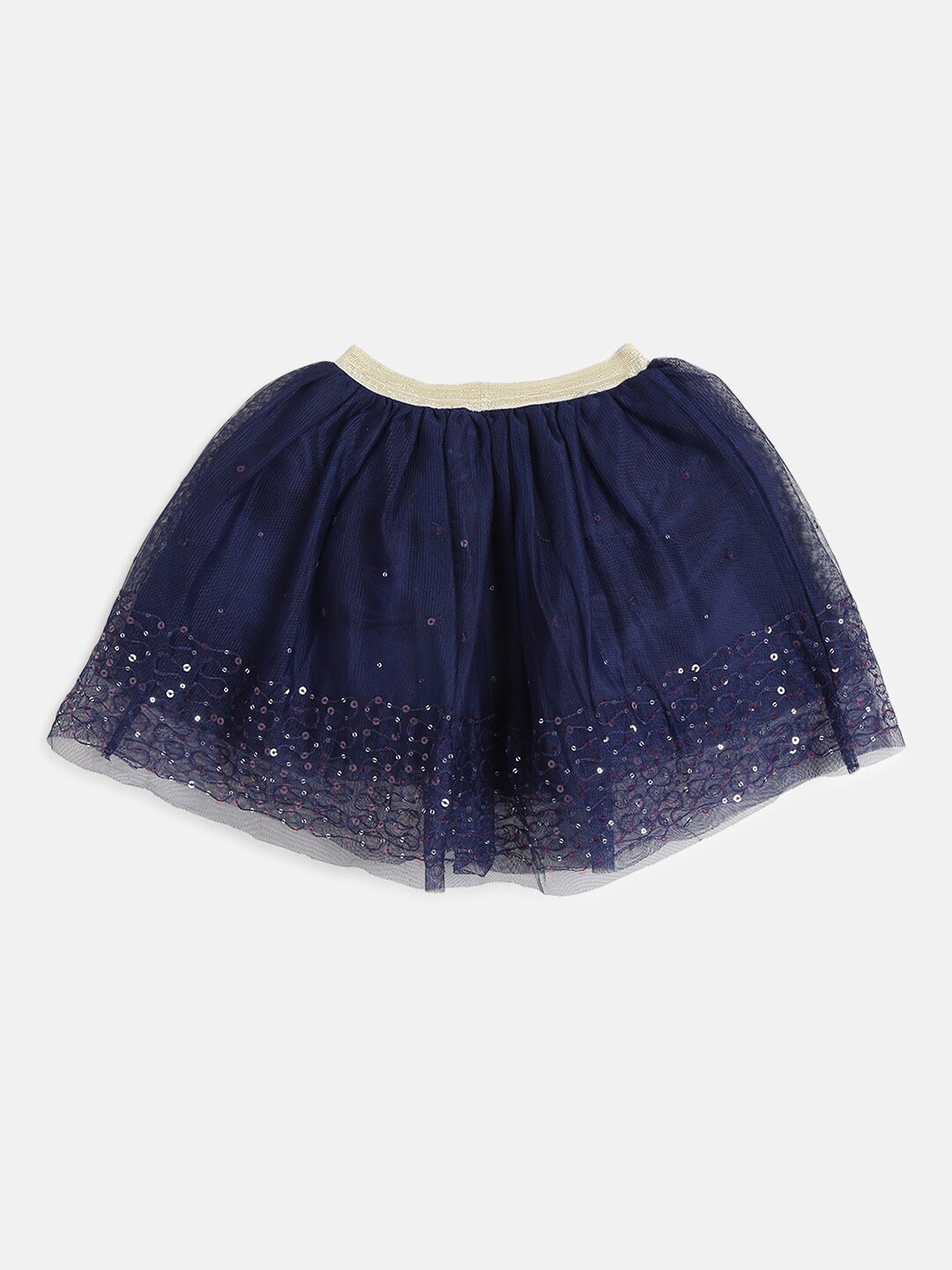 

KidsDew Girls Embellished Flared Above Knee Skirt, Blue