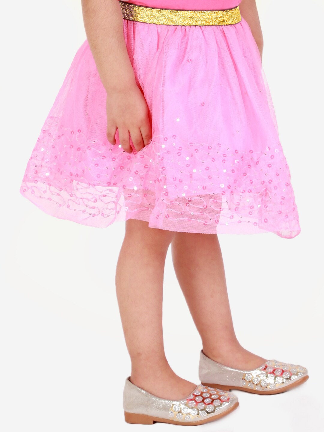 

KidsDew Girls Embellished Flared Skirts, Pink