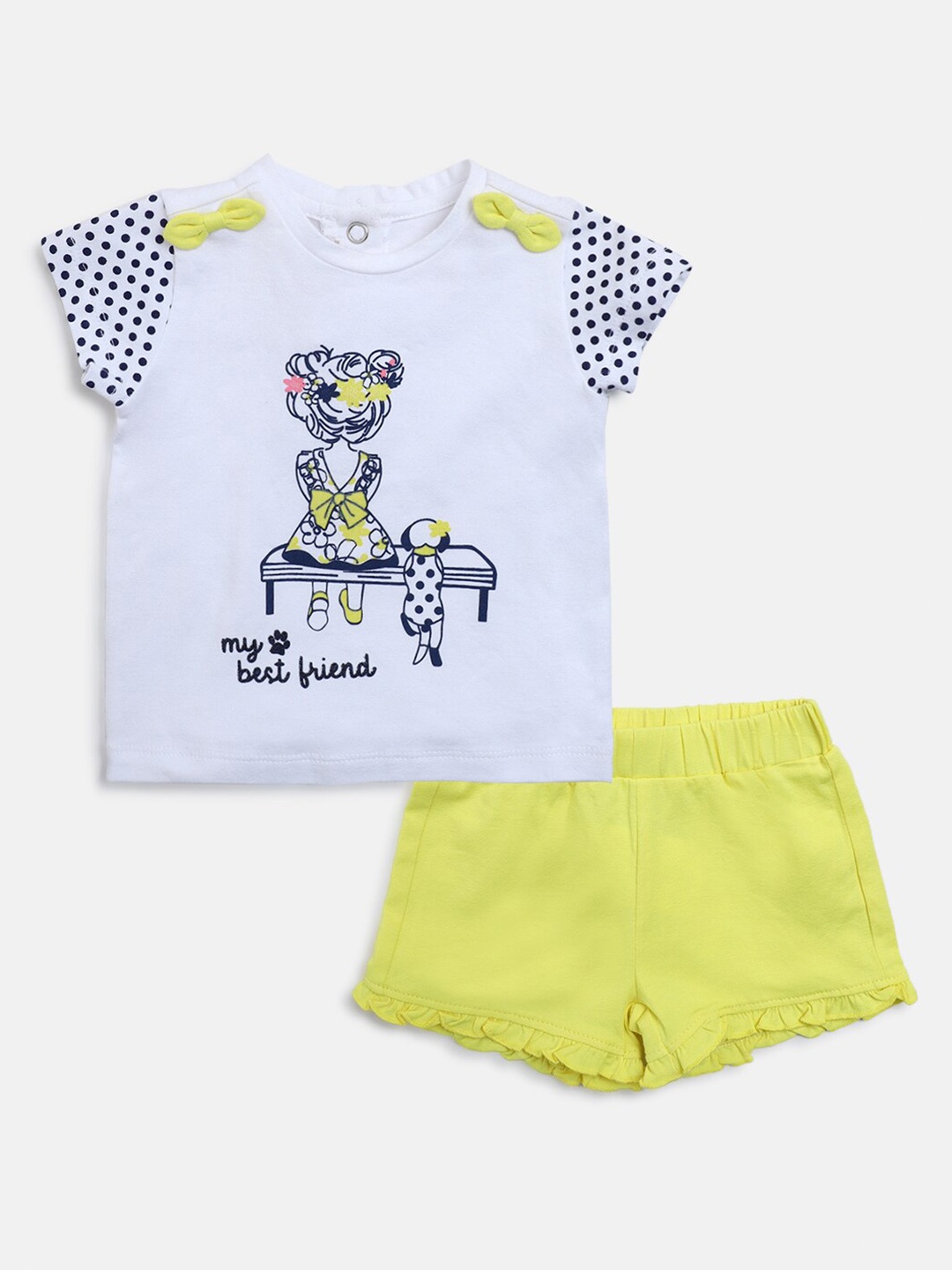 

Chicco Girls Printed T-shirt with Shorts, White