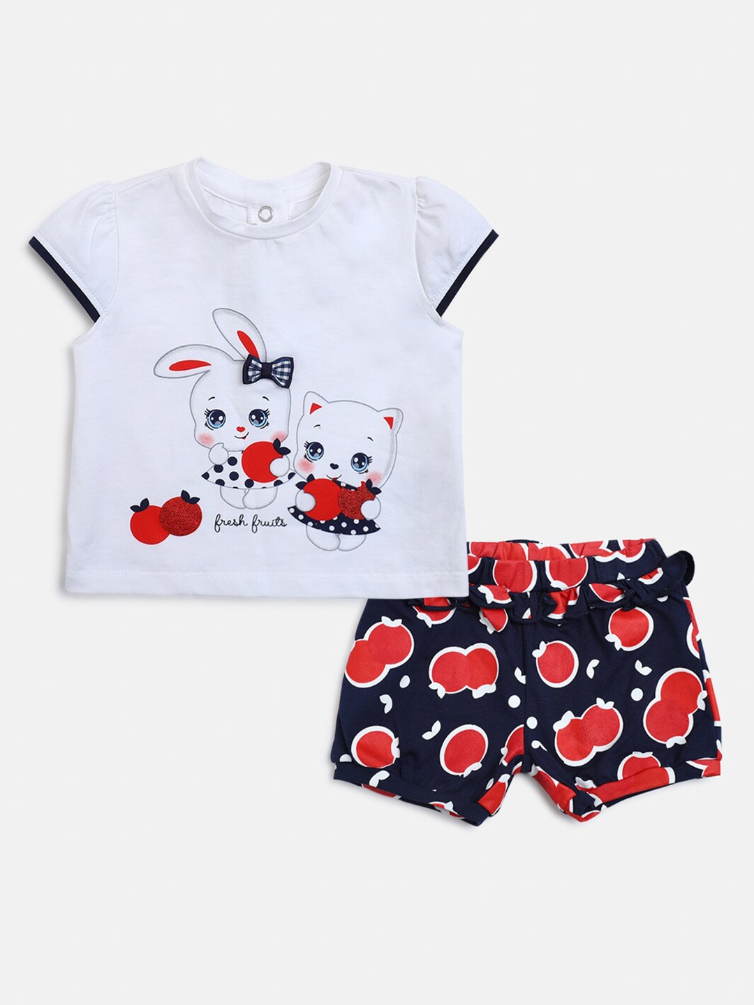 

Chicco Girls Printed T-shirt with Shorts, White