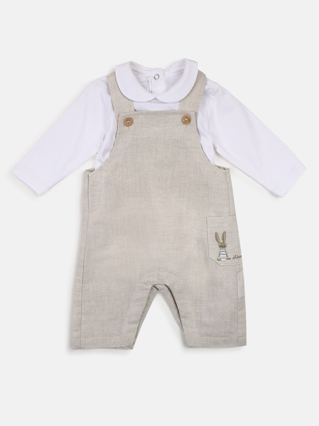 

Chicco Boys White & Brown Top with Trousers