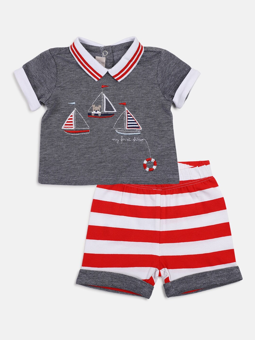 

Chicco Boys Printed T-shirt with Shorts, Grey