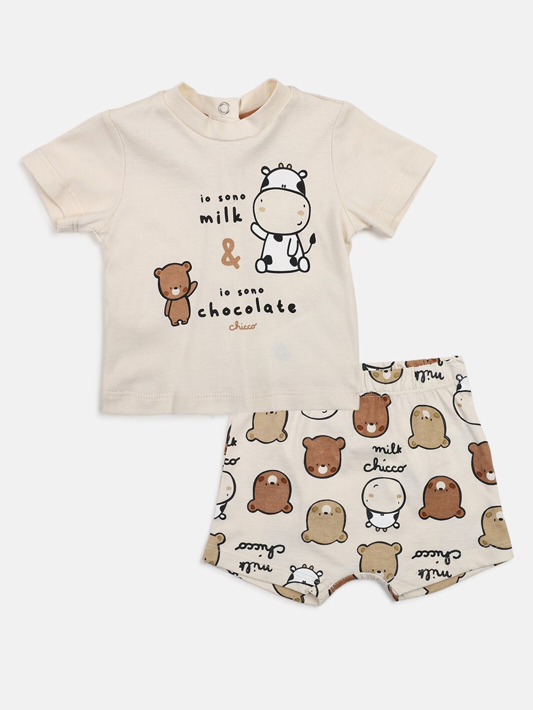 

Chicco Kids Printed T-shirt with Shorts, Beige