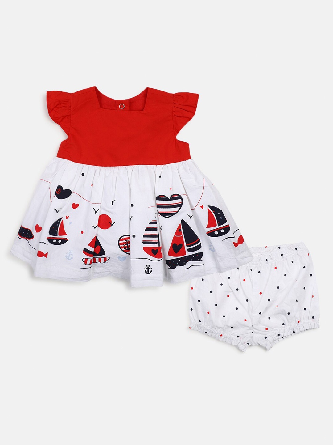 

Chicco Girls Printed Top with Shorts, Red