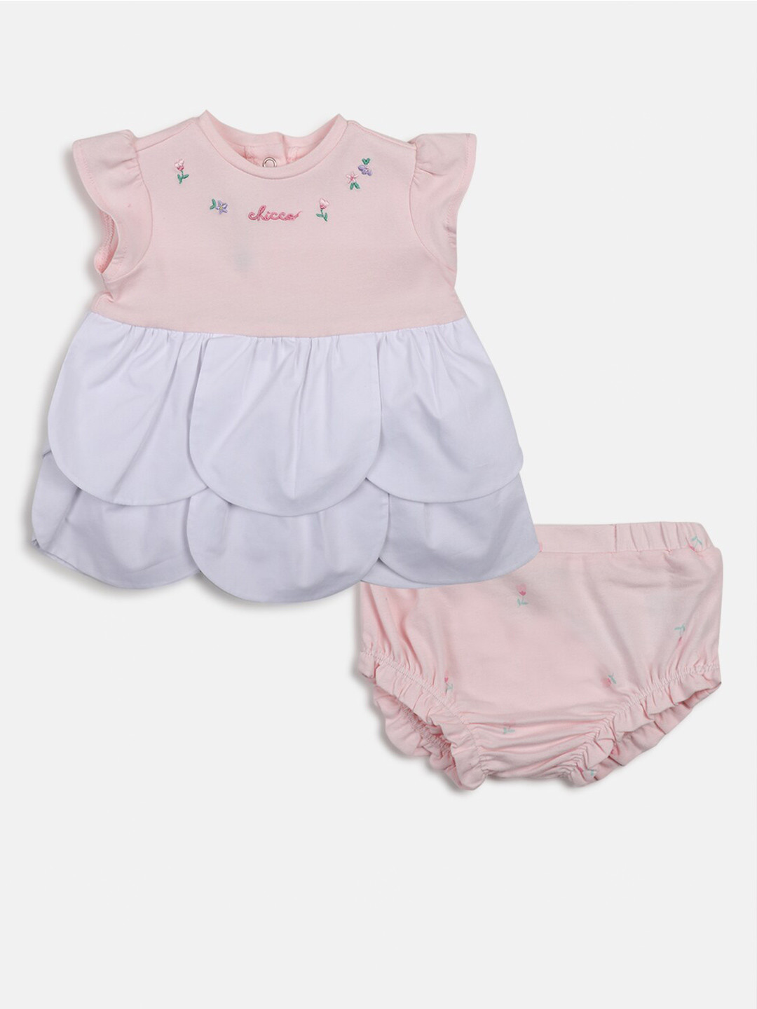 

Chicco Infant Girls Embroidered Dress with Shorts, Pink