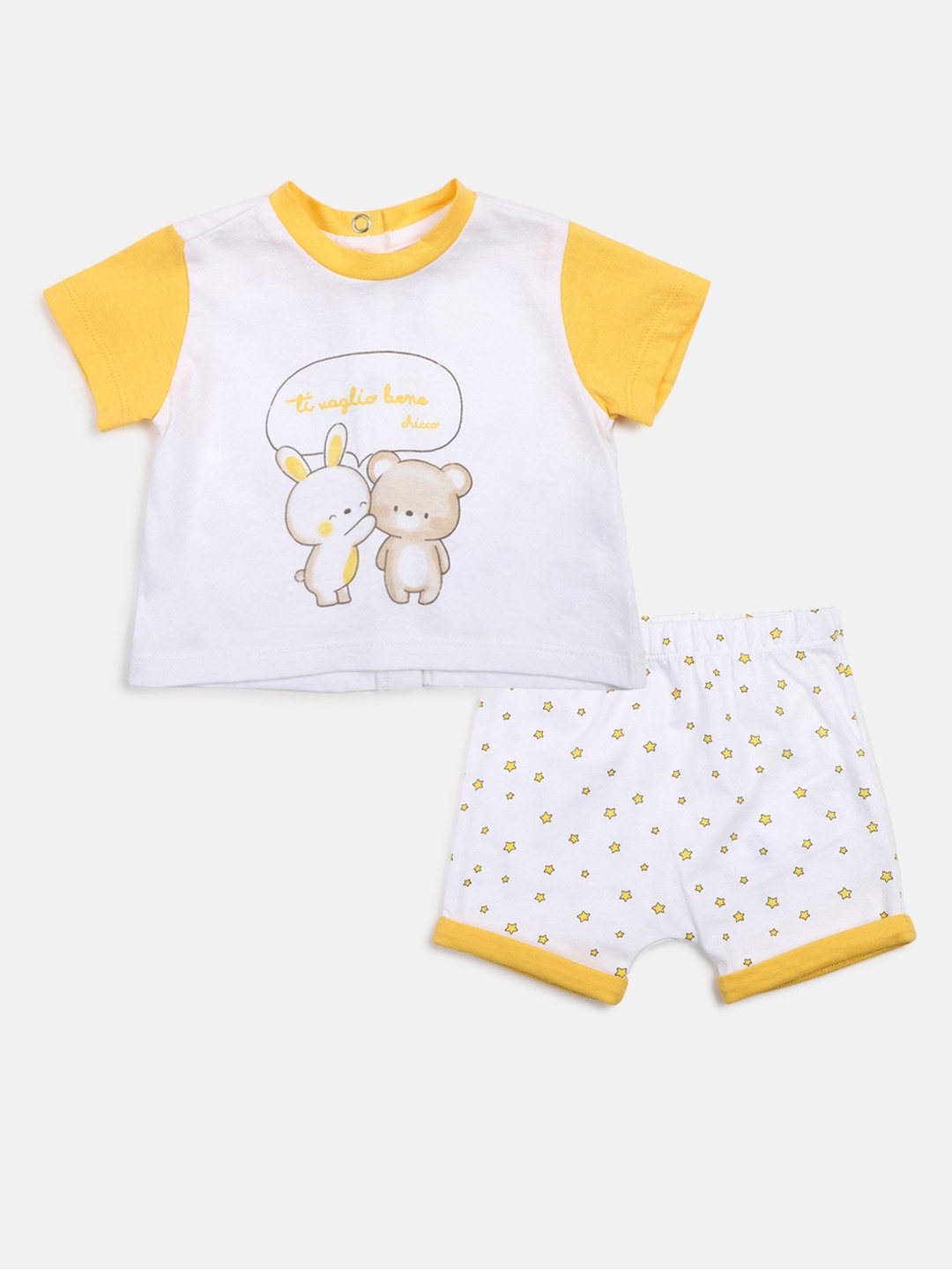 

Chicco Infant Kids Printed Pure Cotton T-shirt with Shorts, White