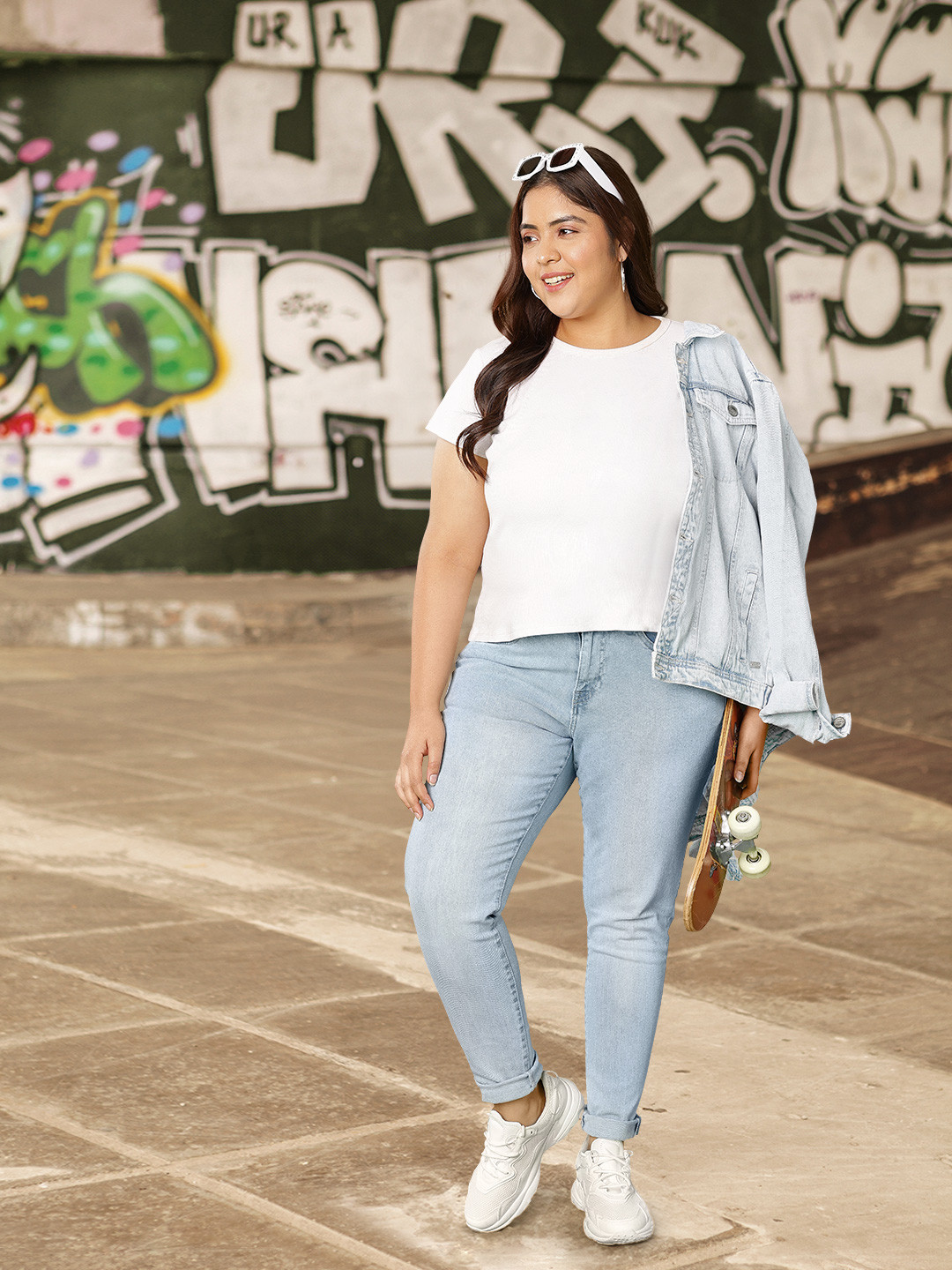 

Sztori Women Plus Size Skinny Fit Jeans, Blue