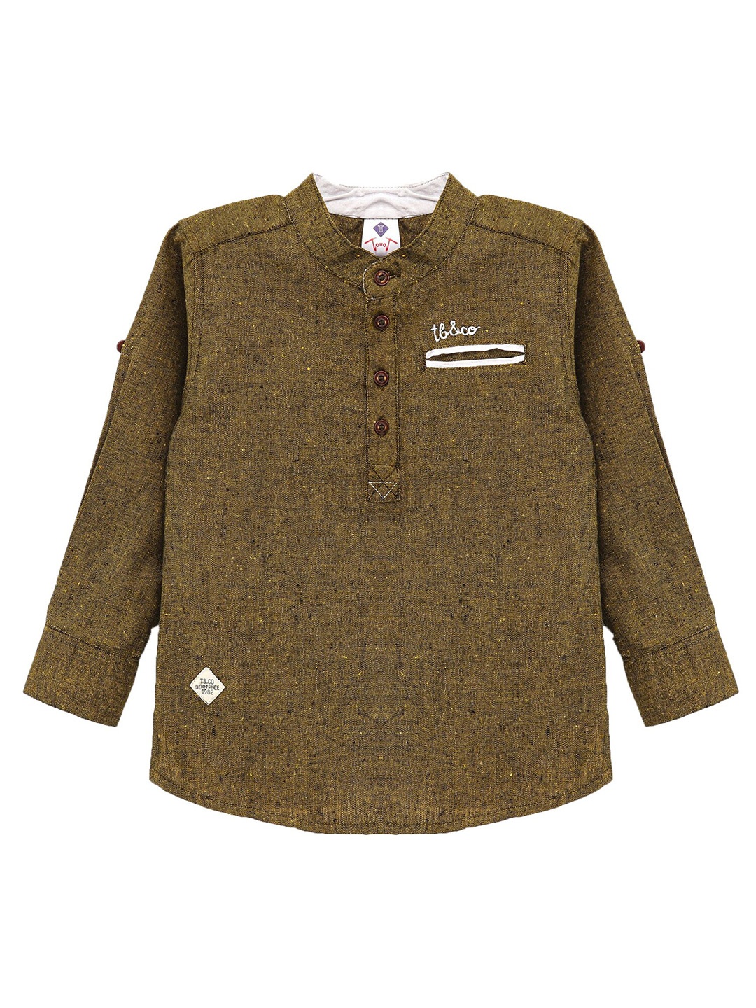 

TONYBOY Boys Premium Woven design Pure Cotton Shirt, Khaki