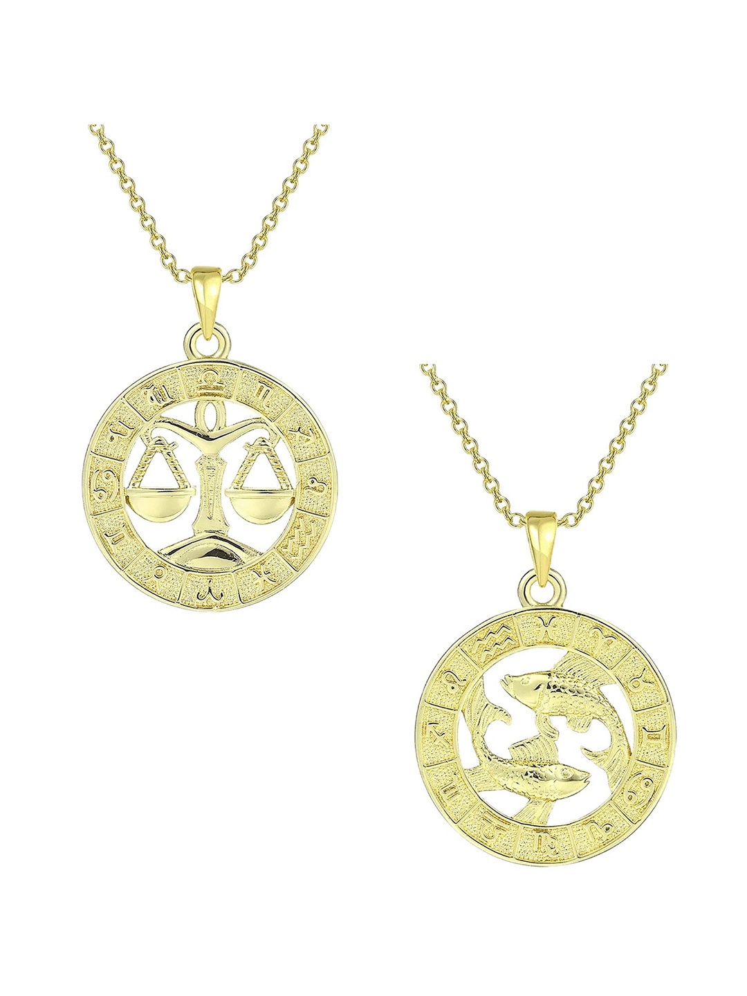 

Pinapes Set of 2 Gold-Plated Oxidised Necklace