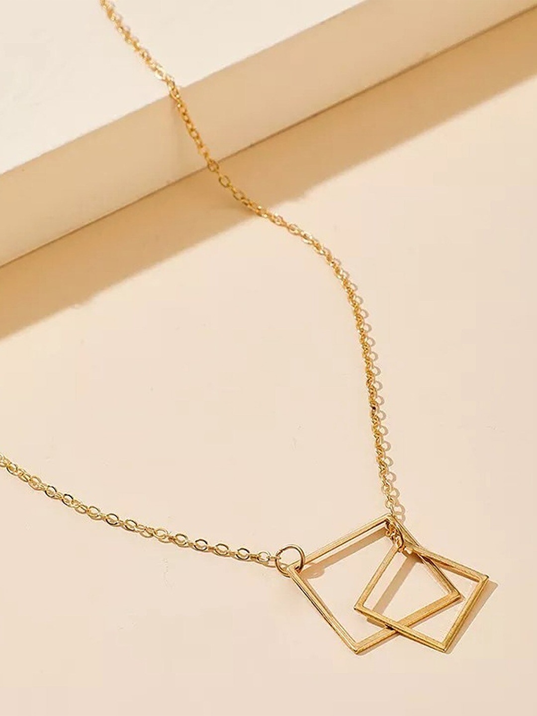 

Pinapes Set Of 2 Gold-Plated Butterfly & Square Pendant Chains