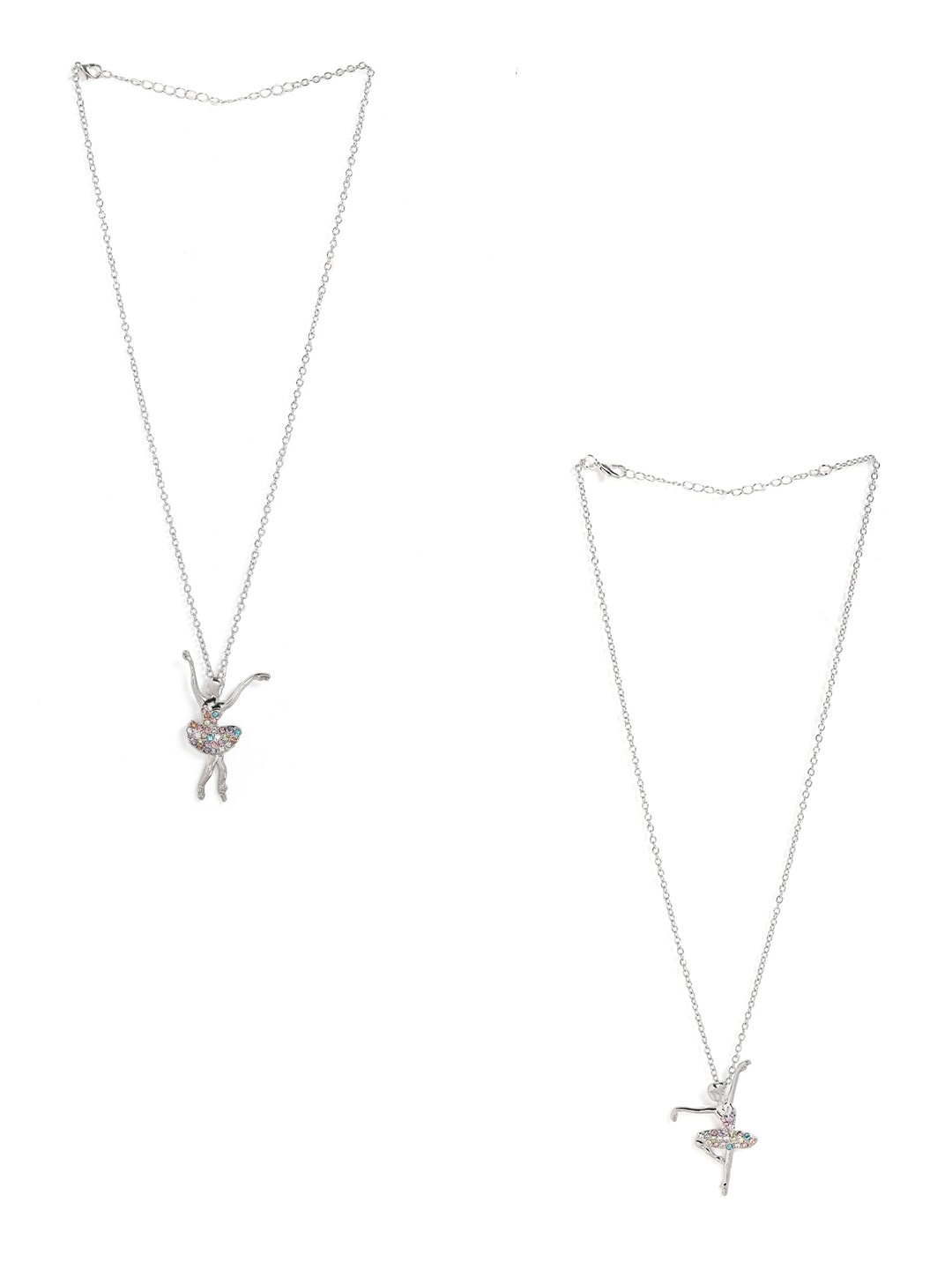 

EL REGALO Set of 2 Silver-Plated Necklace