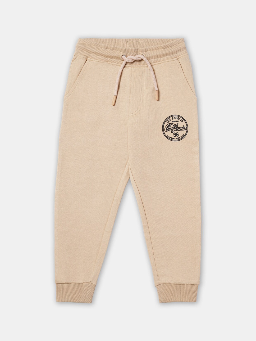

R&B Boys Relaxed Fit Cotton Joggers, Beige
