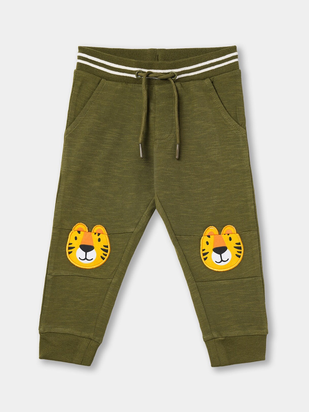 

R&B Boys Relaxed Fit Cotton Joggers, Olive