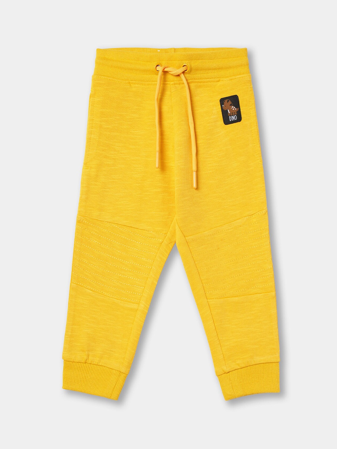 

R&B Boys Relaxed Fit Cotton Joggers, Yellow