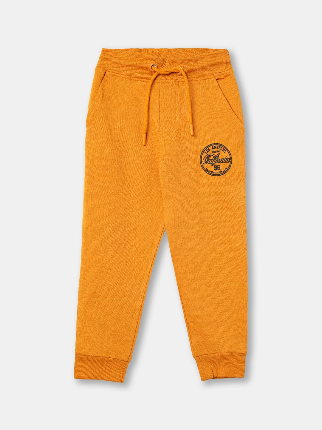 

R&B Boys Relaxed Fit Cotton Joggers, Yellow
