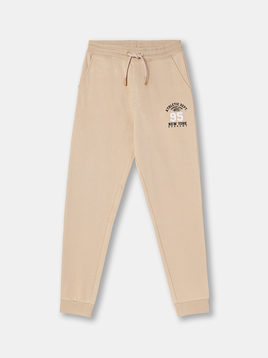

R&B Boys Relaxed Fit Cotton Joggers, Beige