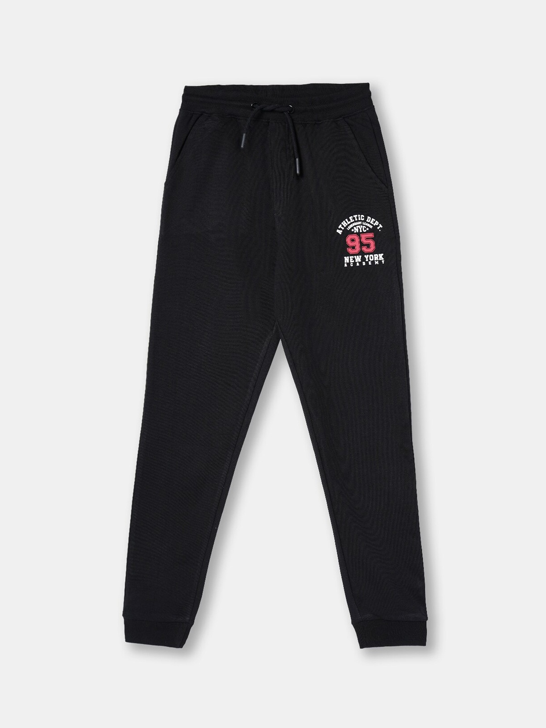 

R&B Boys Printed Relaxed-Fit Cotton Joggers, Black