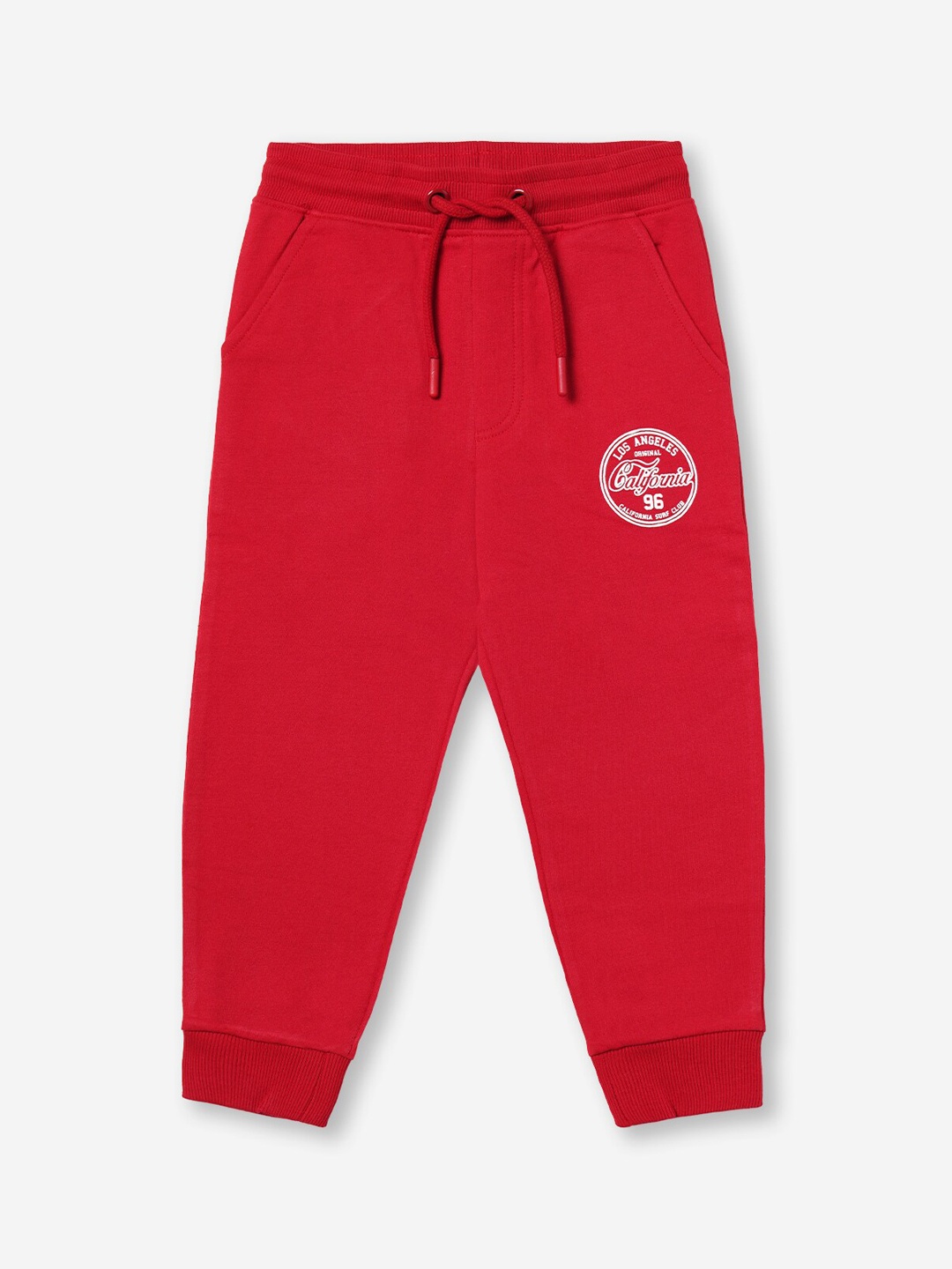 

R&B Boys Relaxed Fit Cotton Joggers, Red