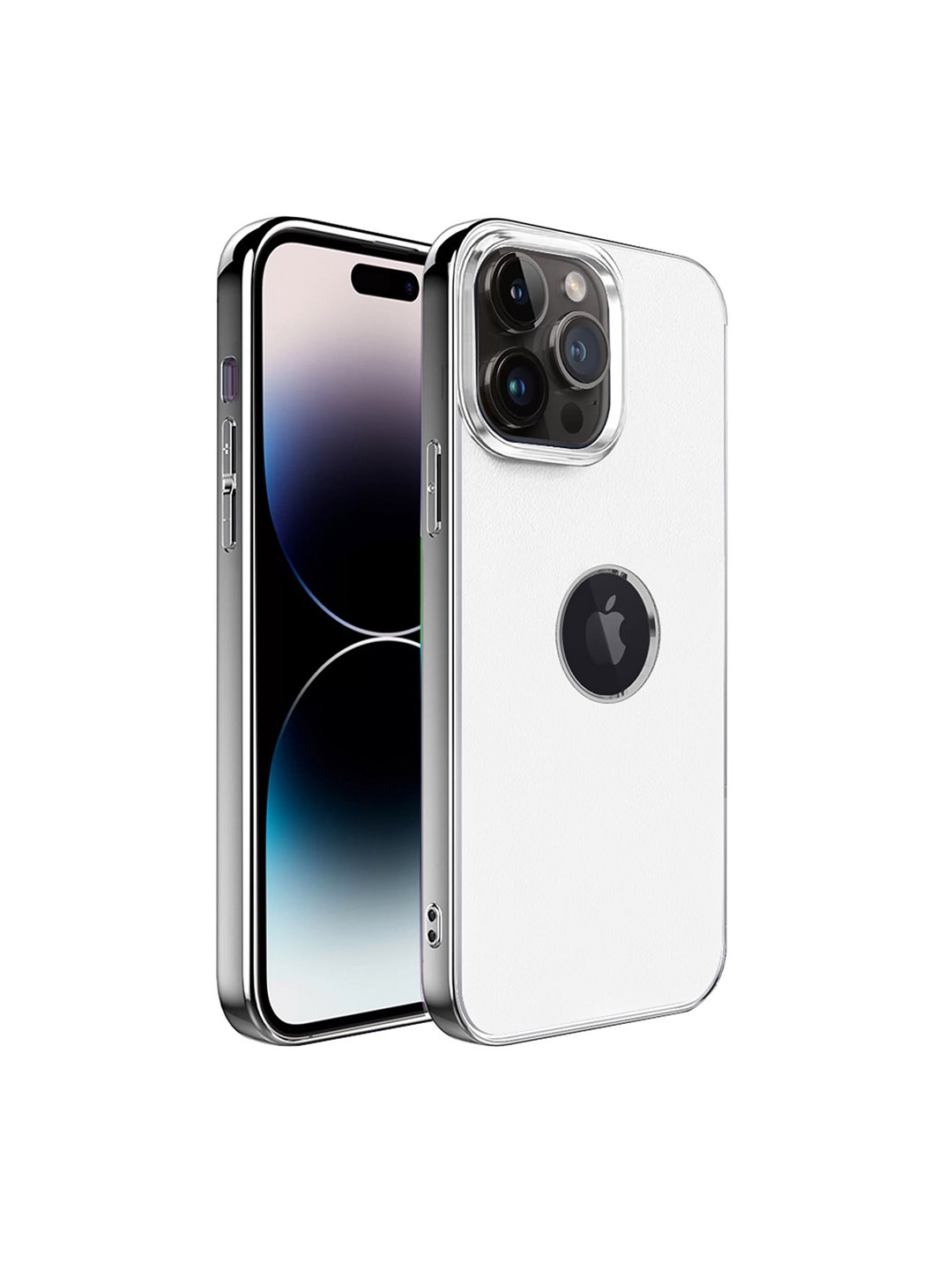 

Karwan iPhone 14 Pro Max Metal Lens Phone Back Cover, White