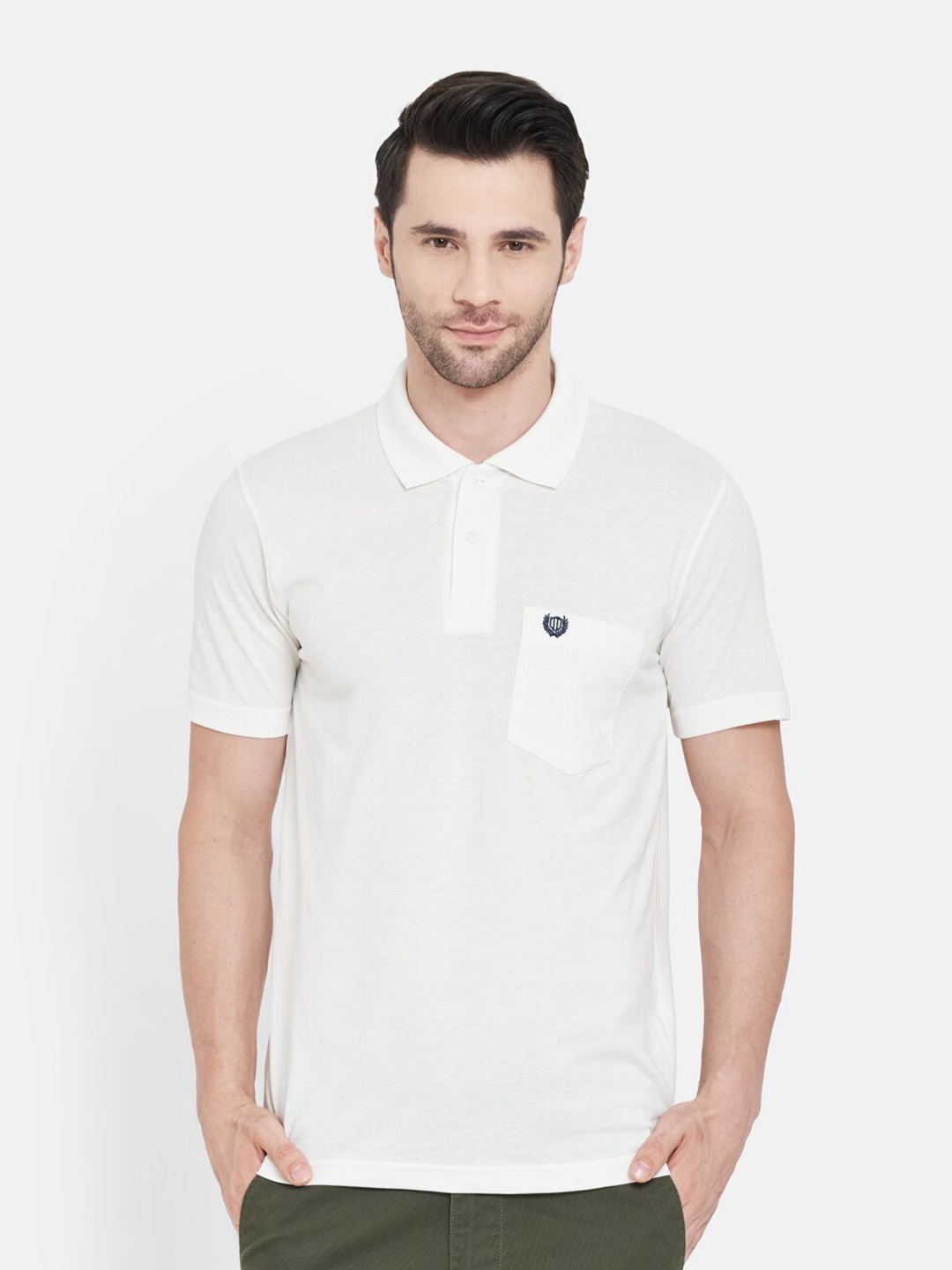 

Duke Polo Collar Cotton Regular Fit T-shirt, Off white