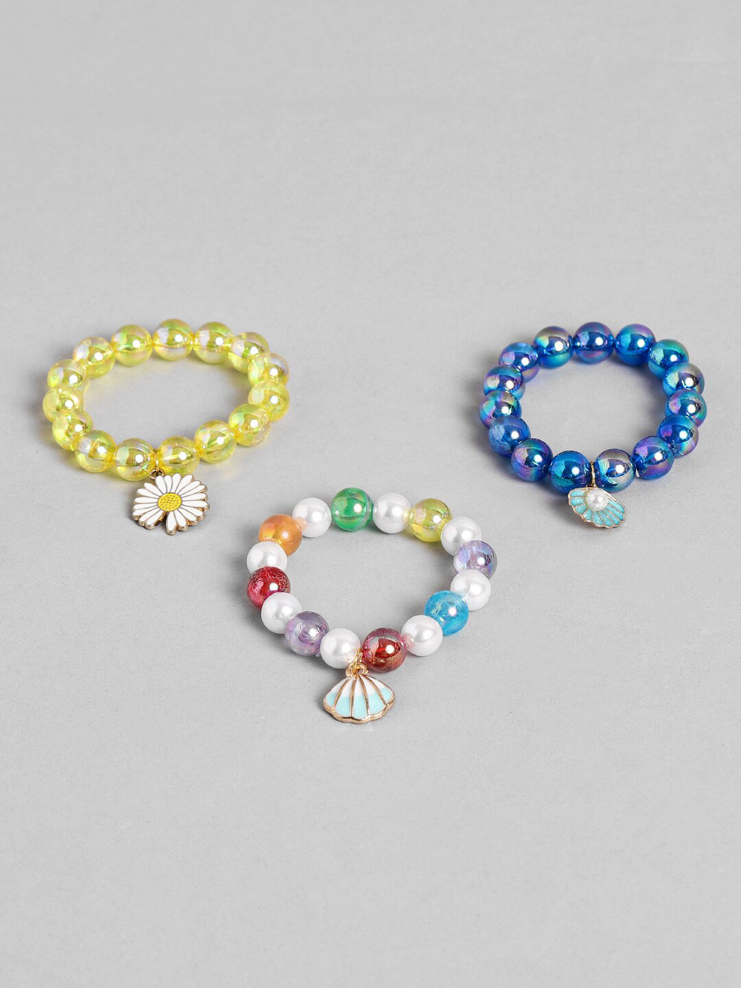 

EL REGALO Girls Set Of 3 Elasticated Bracelet, Blue