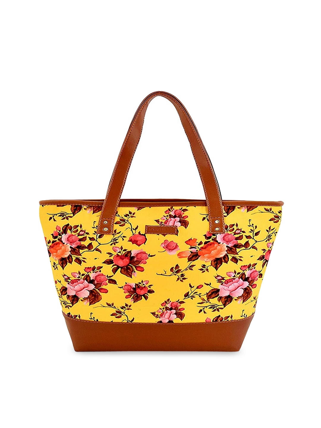 

Lychee bags Floral Printed Shopper Tote Bag, Yellow