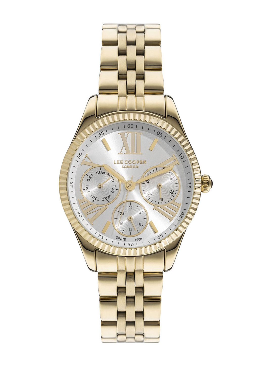 

Lee Cooper Women Stainless Steel Bracelet Style Straps Analogue Multi Function Watch, Silver