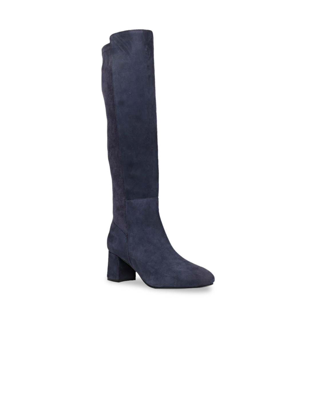 

Saint G Women High Top Genuine Leather Block Heeled Winter Boots, Blue