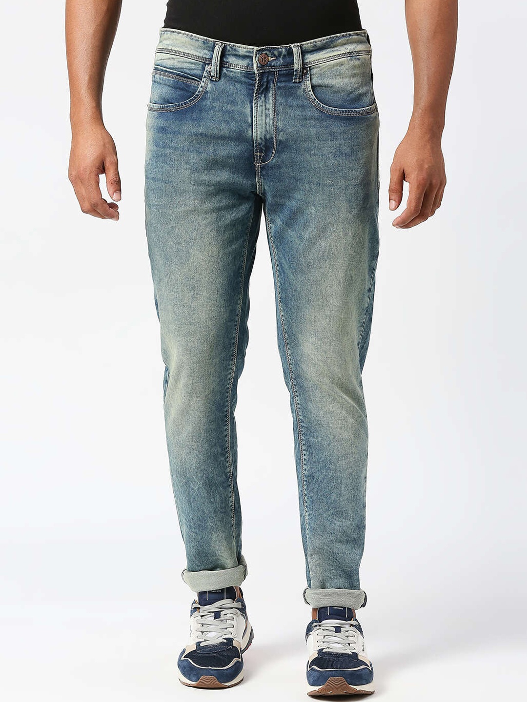 

Pepe Jeans Men Super Skinny Fit Heavy Fade Cotton Jeans, Blue