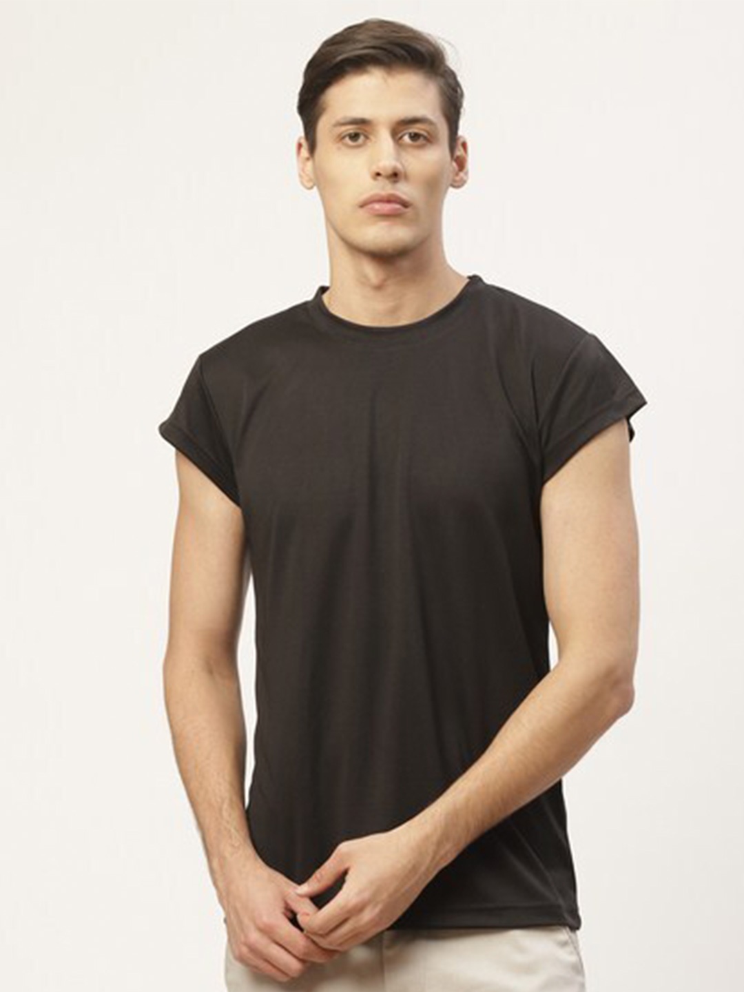 

PAUSE SPORT Cap Sleeves Cotton T-shirt, Black