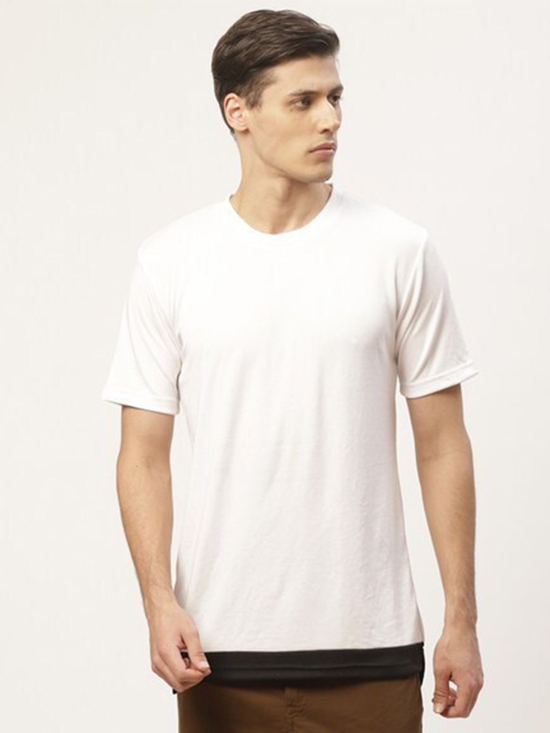 

PAUSE SPORT Men Round Neck Short Sleeve Cotton T-shirt, White