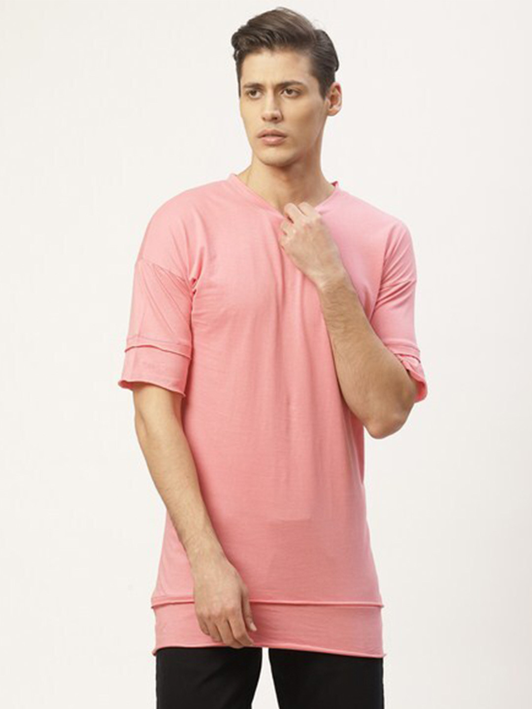 

PAUSE SPORT Round Neck Cotton T-shirt, Pink